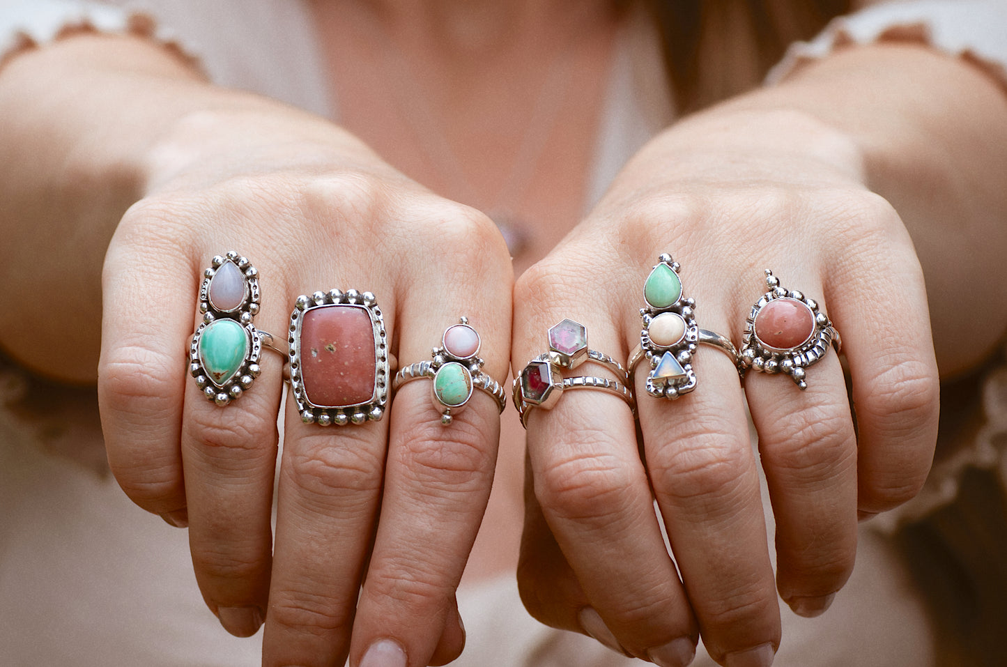 Origin Embrace Ring ◇ Pink Opal ◇ Size 6.5