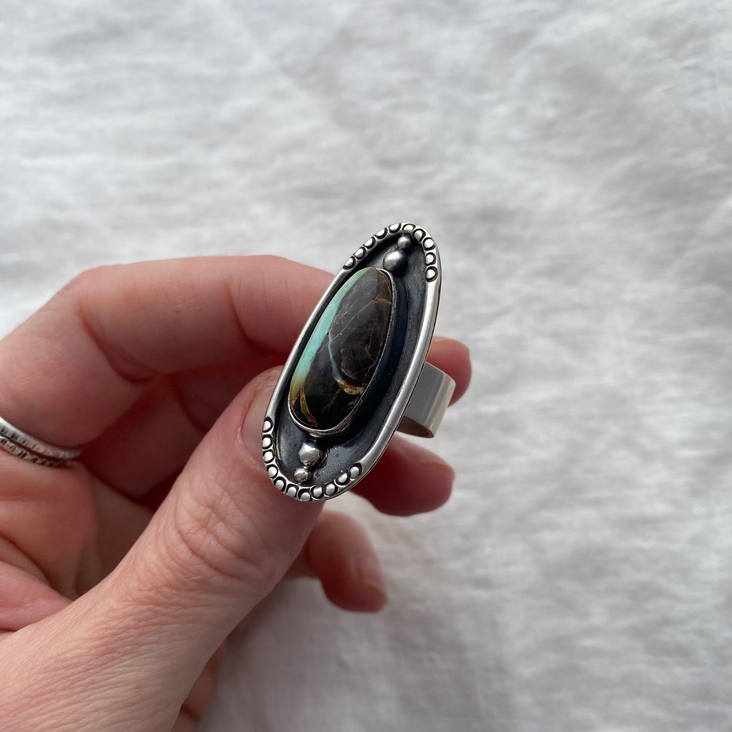 Variscite Shield Ring - Size 5.5