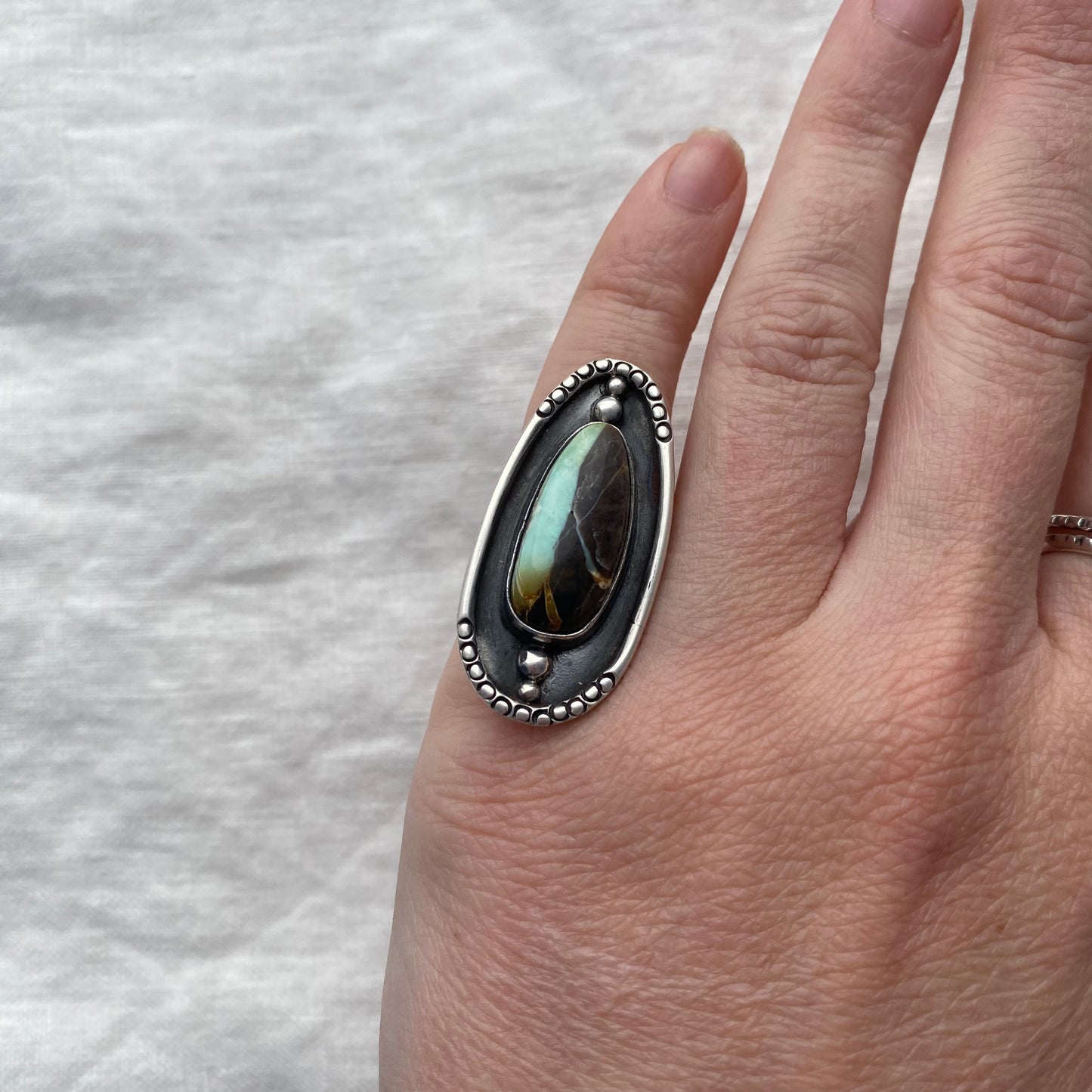 Variscite Shield Ring - Size 5.5