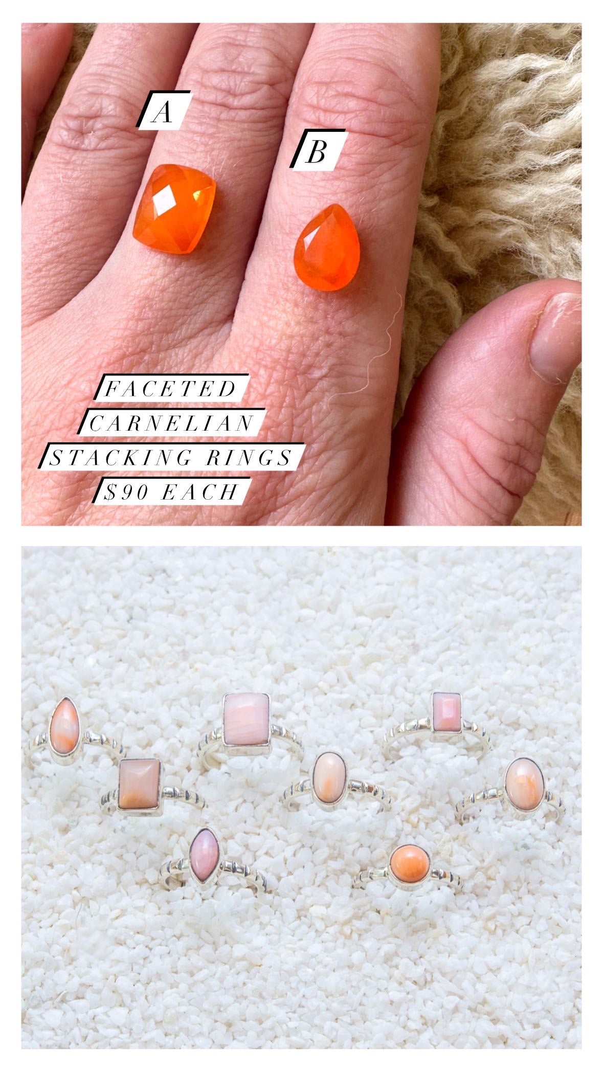 Faceted Carnelian Stacking Ring A Made to Order