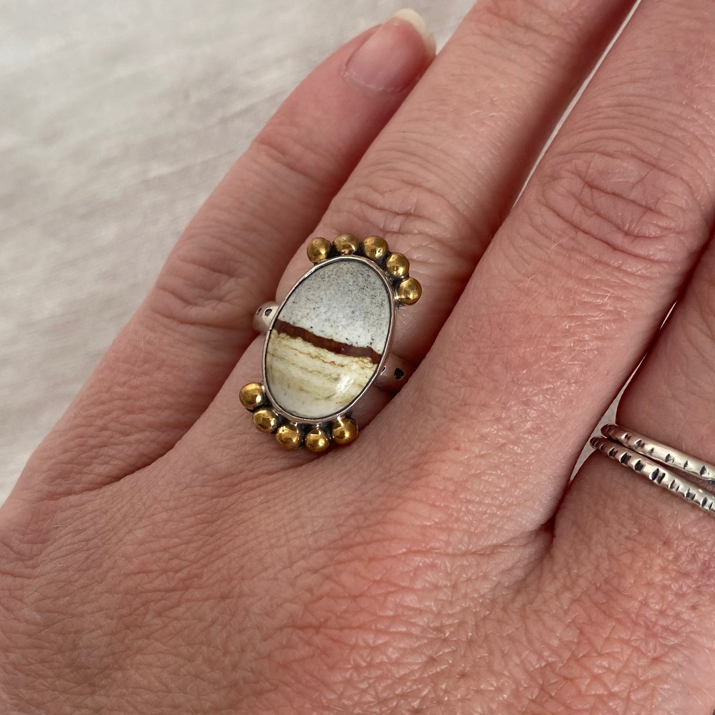 Landscape Jasper Ring - Size 7