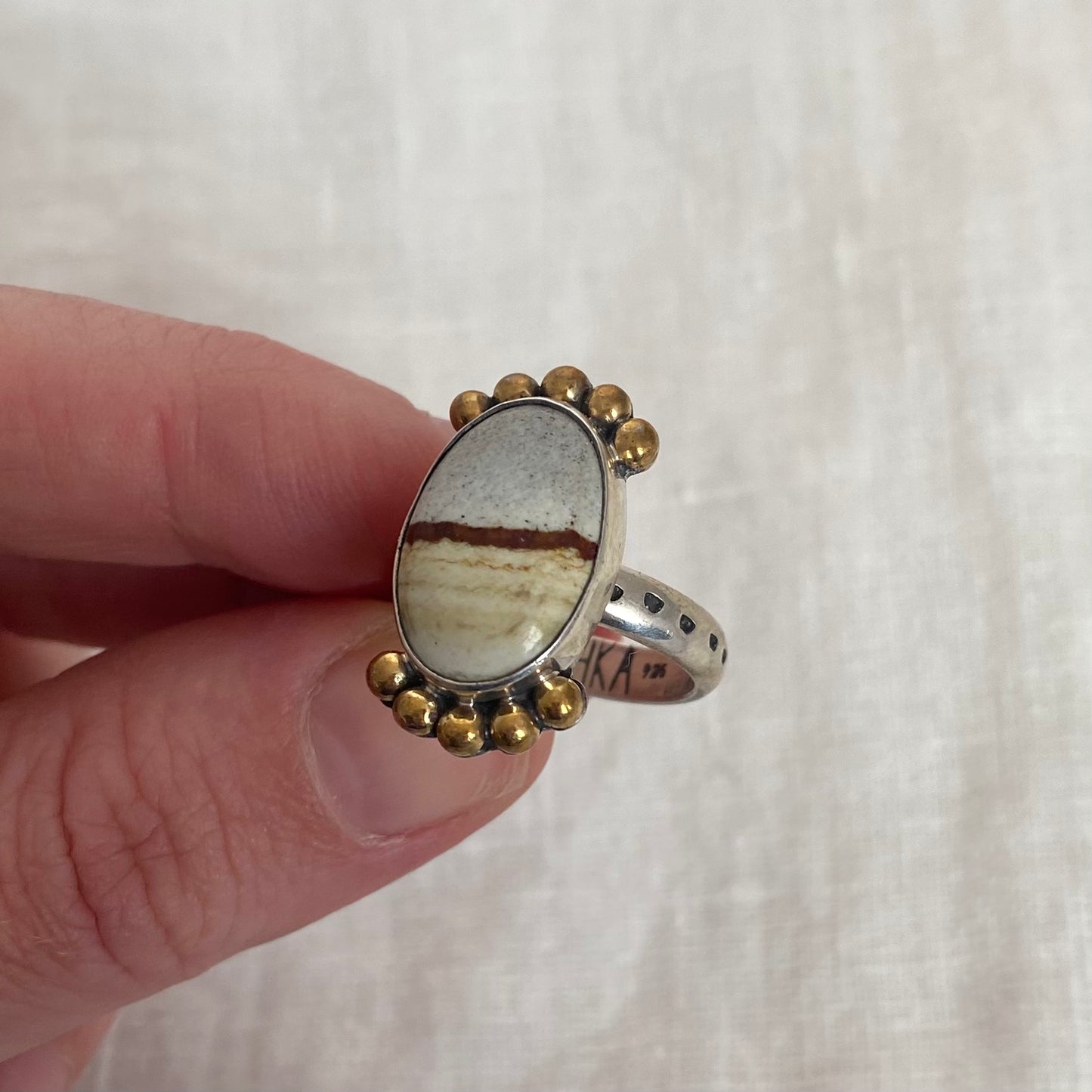 Landscape Jasper Ring - Size 7