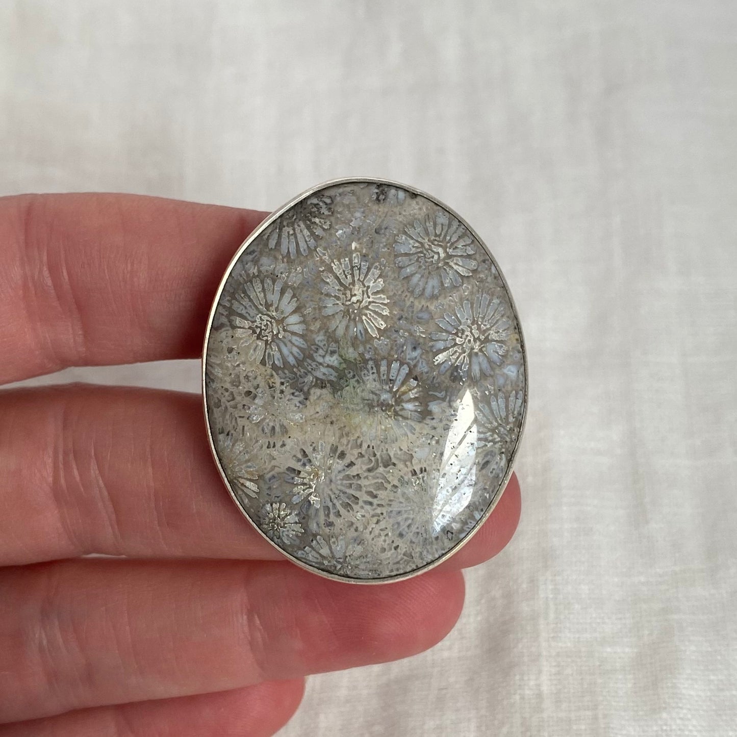 Fossilized Coral Ring - Size 7.75