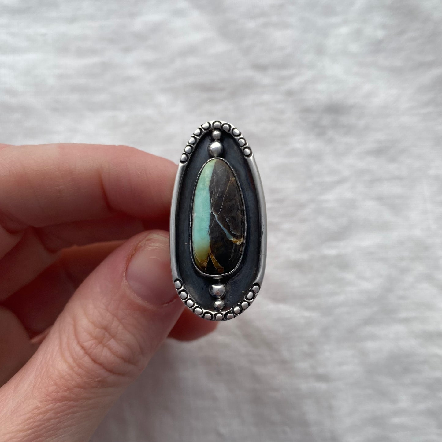 Variscite Shield Ring - Size 5.5