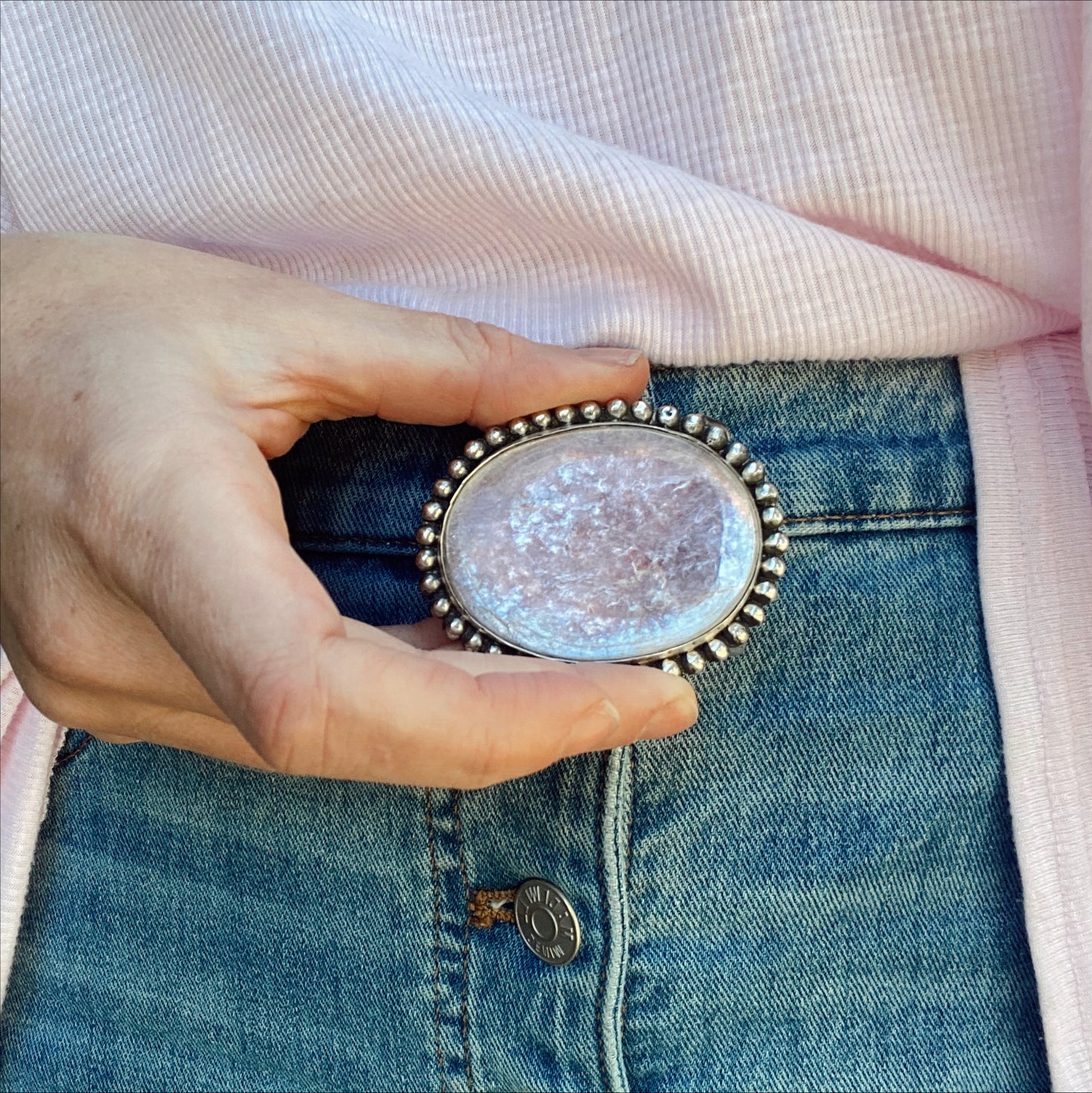 Lepidolite Belt Buckle 1