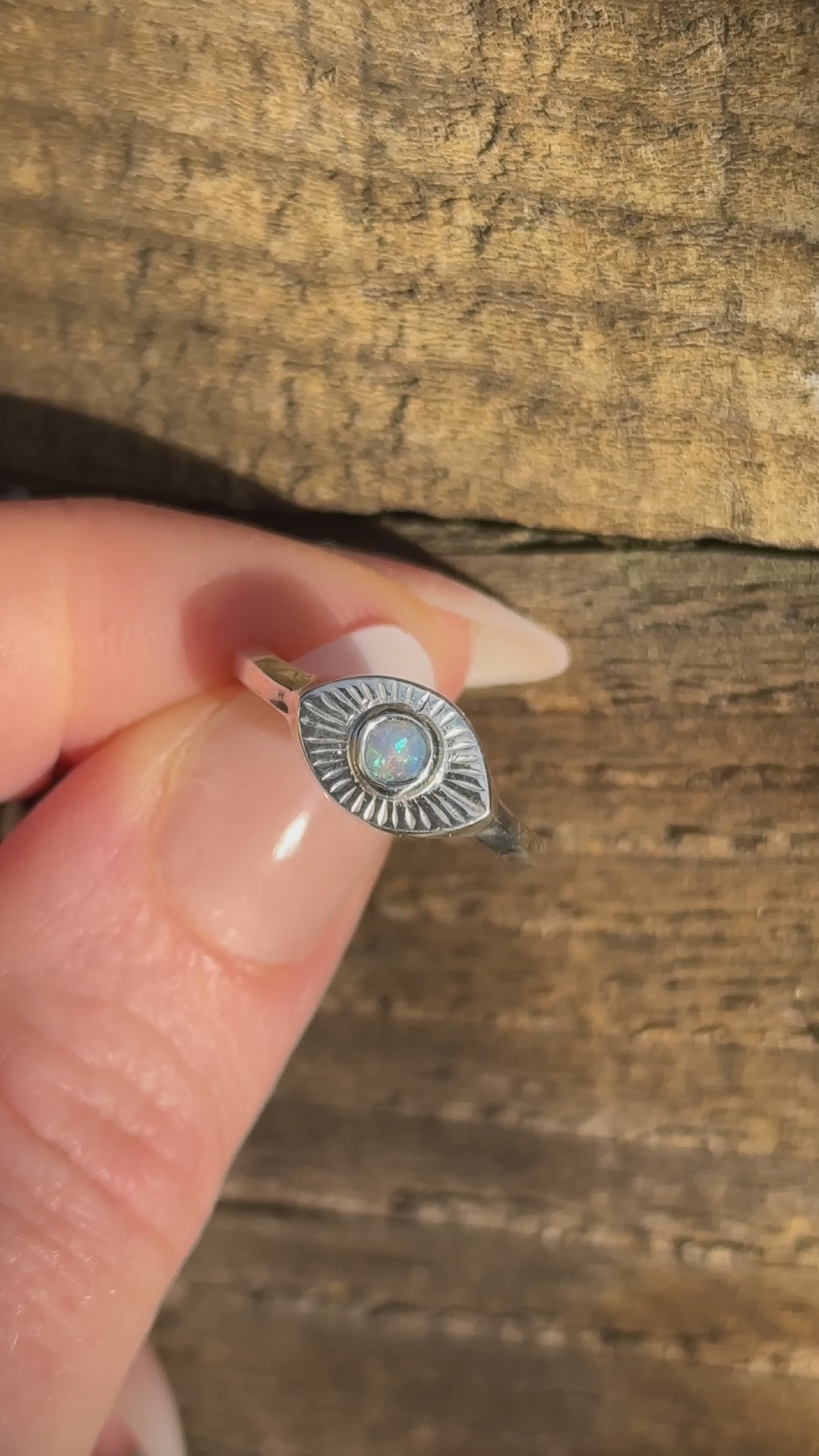 Engraved Opal Mini Vision Ring ◇ Made in your size.