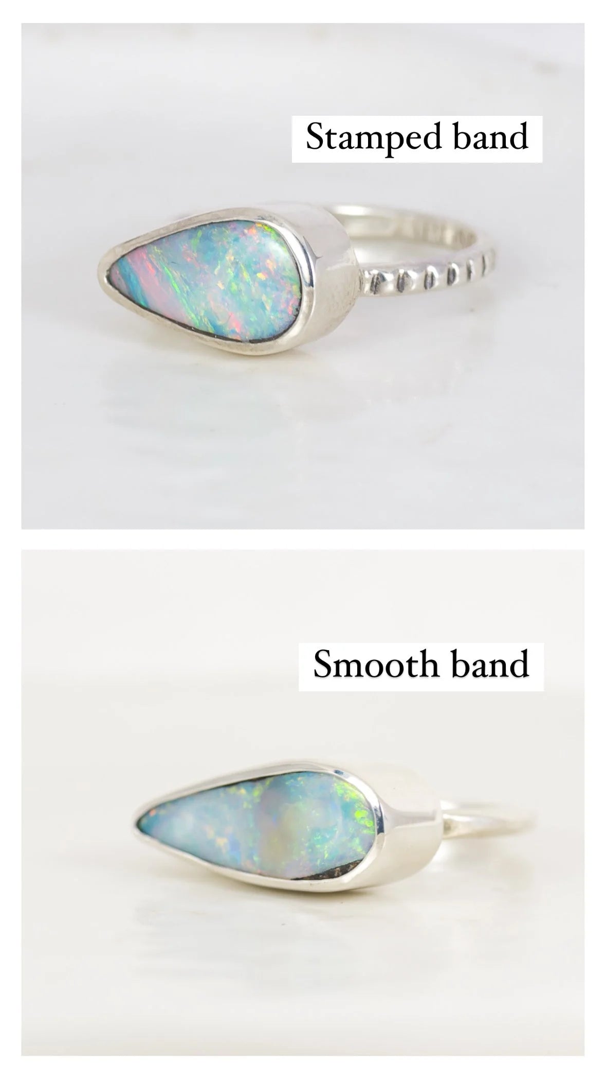 Opal East West Ring #8 ◇ Australian Opal ◇ Made in your size.