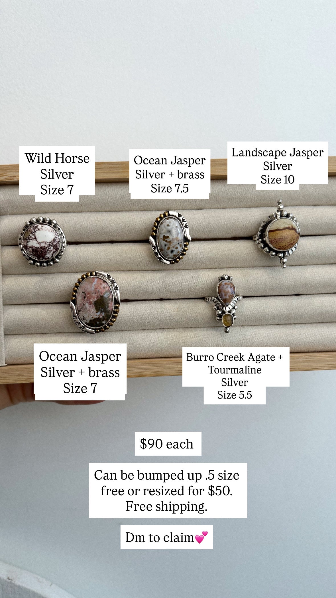 Burro Creek Agate + Tourmaline Ring MAHKA