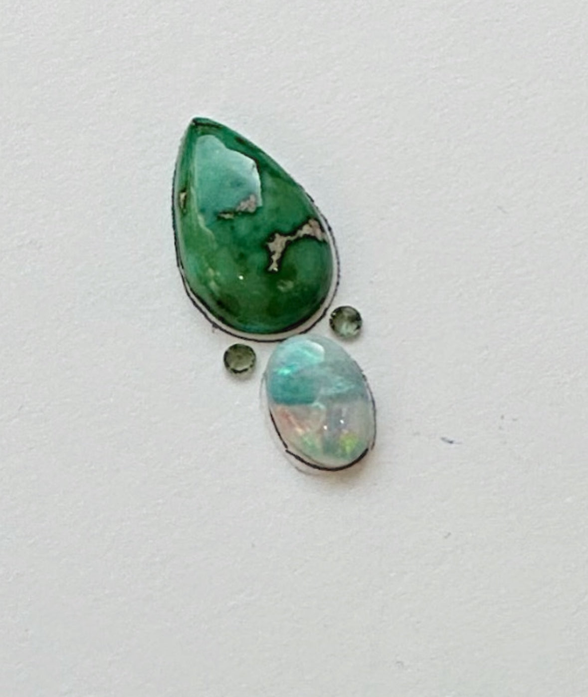 Sonoran Turquoise, Australian Opal, Sapphire Ring