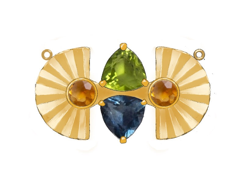 Custom 14k Montana Sapphire, Peridot, Citrine Necklace (final payment) MAHKA