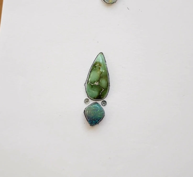 Sonoran Turquoise, Opal, Sapphire Ring