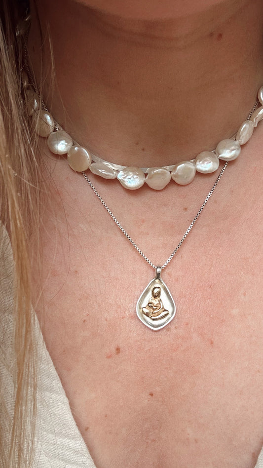 Freshwater Pearl Coin Necklace