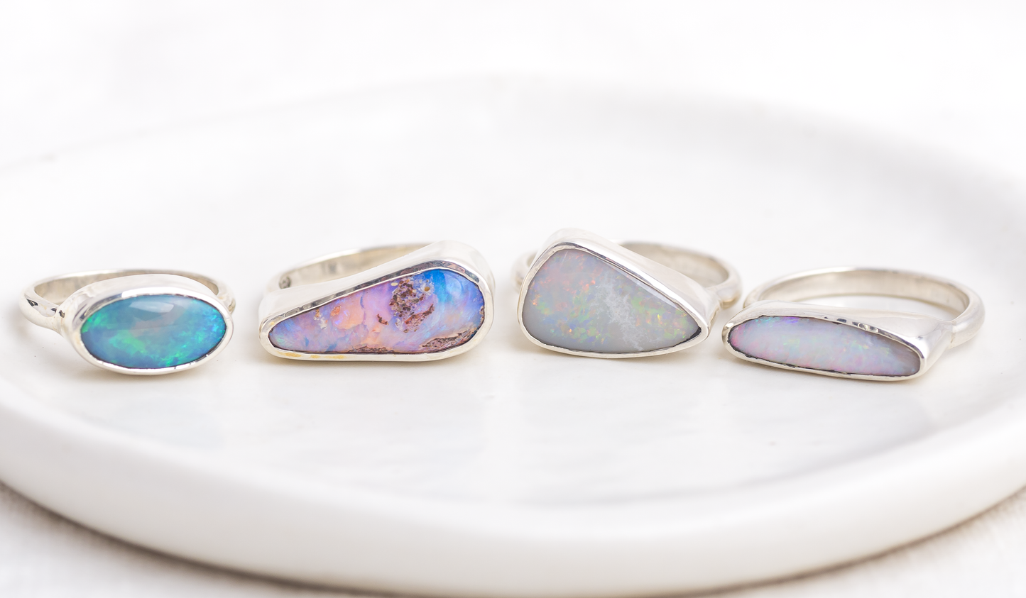 Opal East West Ring #4 ◇ Australian Opal ◇ Made in your size.