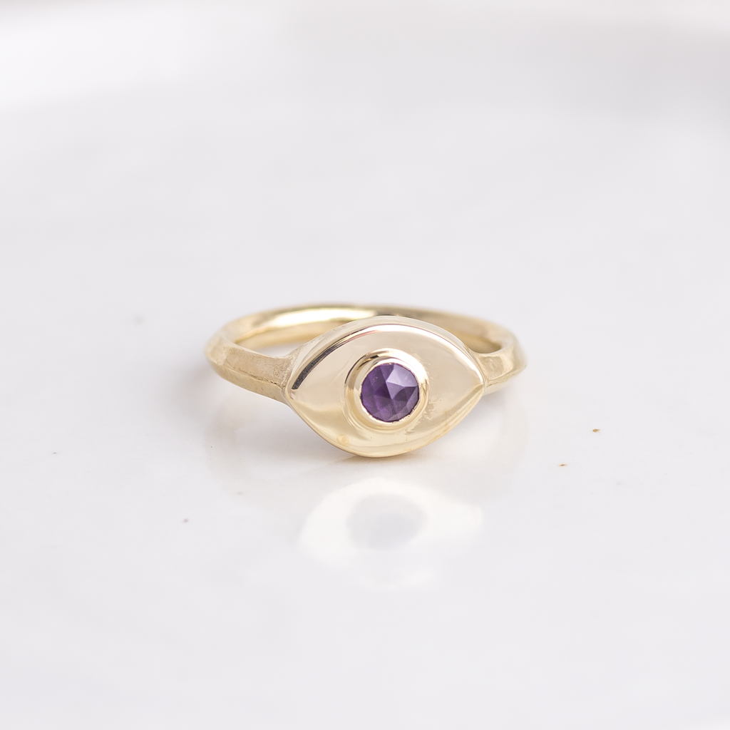 Mini Vision Ring ◇ Rose Cut Amethyst ◇ Made in your size.