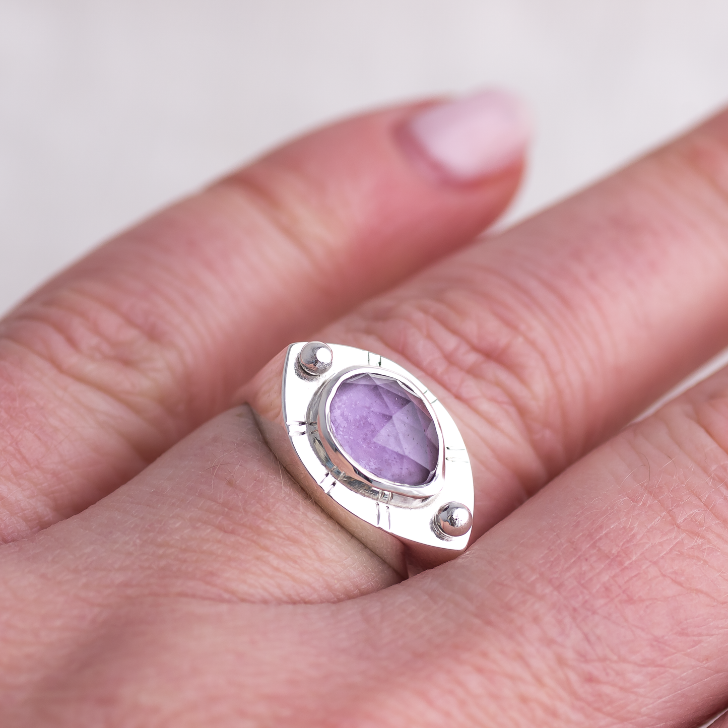 Vision Ring ◇ Rose Cut Amethyst ◇ Made in your size. (Silver or Mixed Metals)