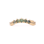Green Sapphire Arc Ring