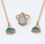 Australian Opal + Sapphire Radiant Mountain Necklace