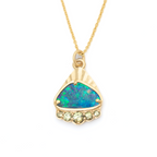 Australian Opal + Sapphire Radiant Mountain Necklace