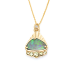 Australian Opal + Sapphire Radiant Mountain Necklace