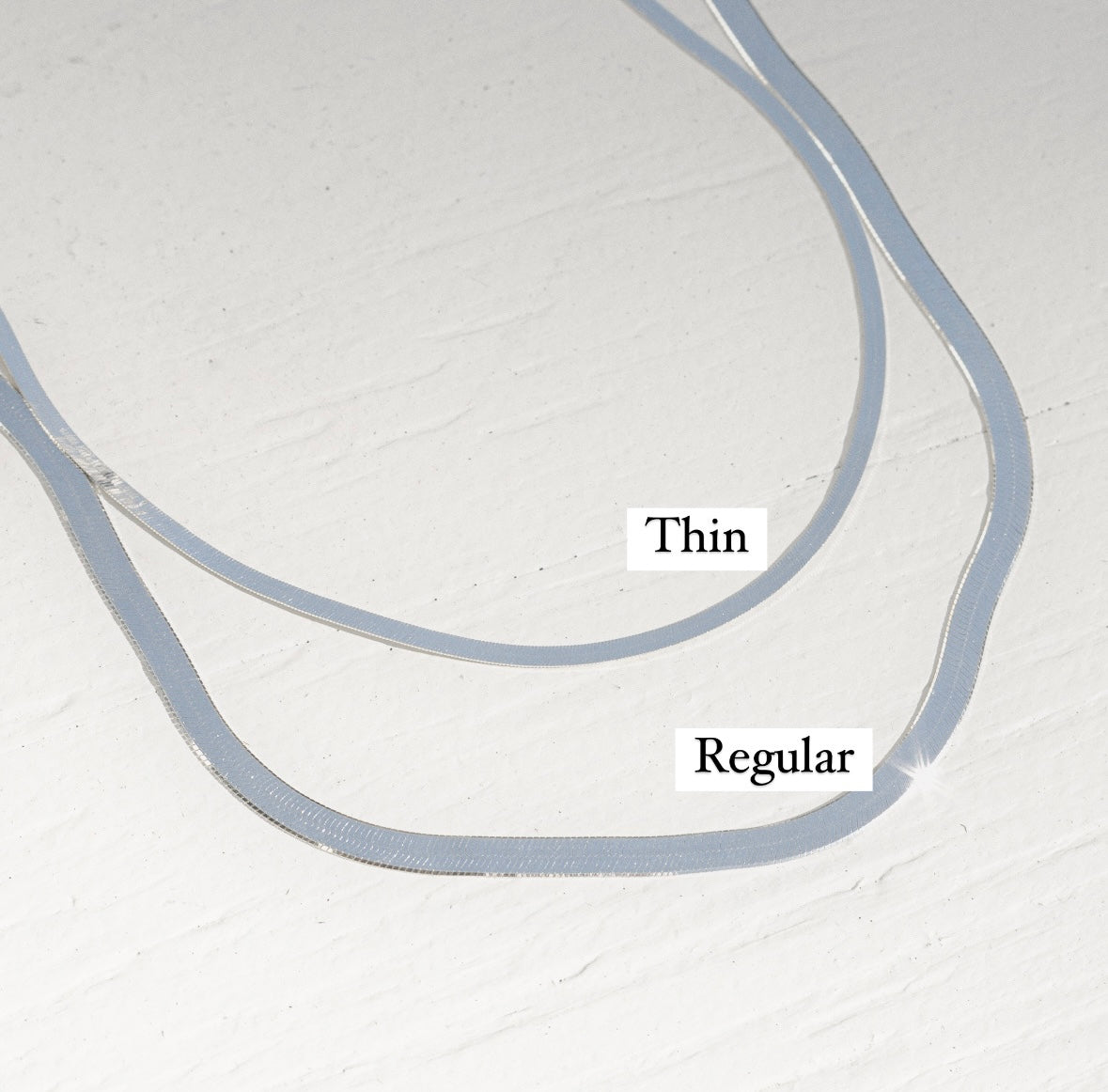 Sterling Silver Herringbone Layering Chain Necklaces
