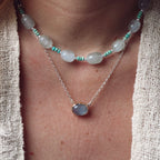 Blossom Necklace ◇ Aquamarine ◇ Silver + 14k Gold ◇ MADE TO ORDER