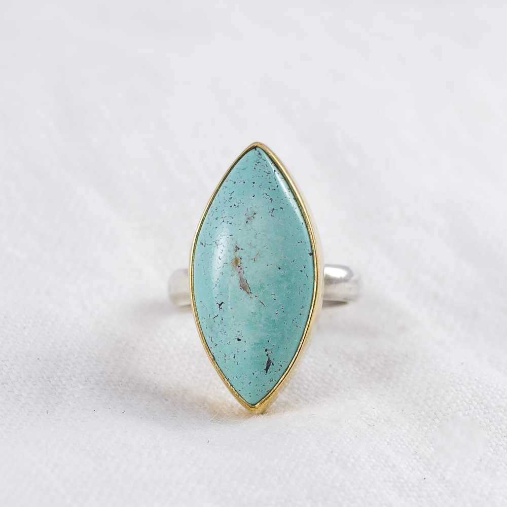Mixed Metal Luminous Ring Nevada Turquoise Made to Order
