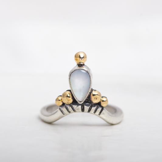 Mother of Pearl Arch Ring ◇ Mixed Metal