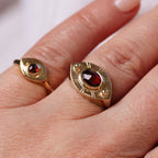 Vision Ring ◇ Rose Cut Garnet ◇ Made in your size. (Brass or 14k Gold)