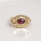 Vision Ring ◇ Rose Cut Garnet ◇ Made in your size. (Brass or 14k Gold)