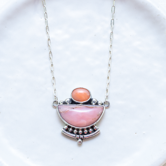 MADE TO ORDER ◇ Emergence Necklace ◇ Pink Opal