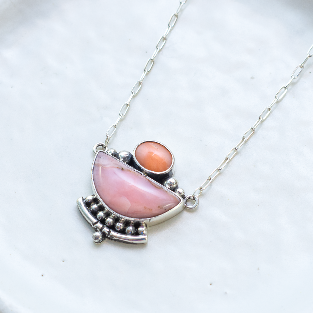 MADE TO ORDER ◇ Emergence Necklace ◇ Pink Opal