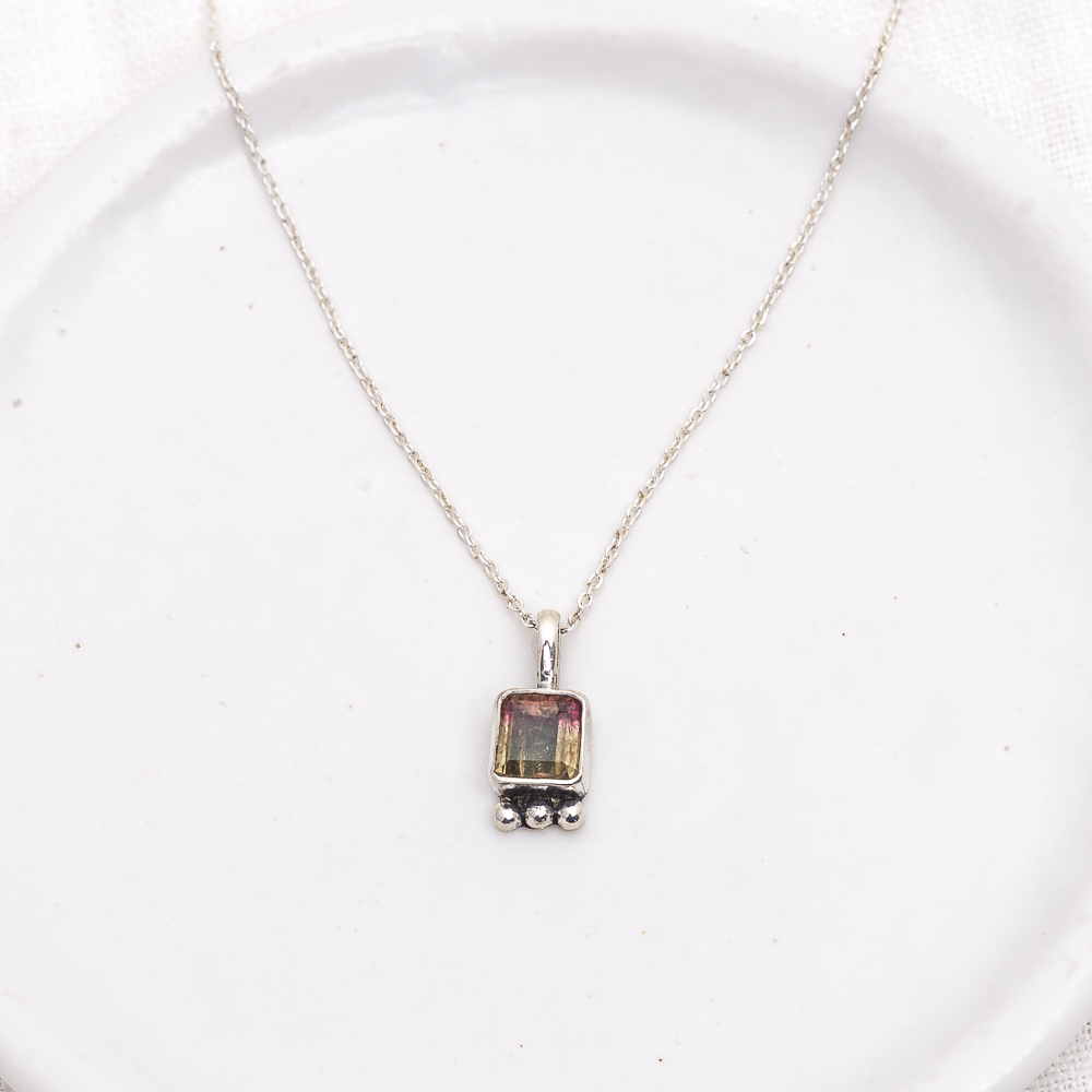 Stone Layering Necklace ◇ Faceted Tourmaline SECONDS