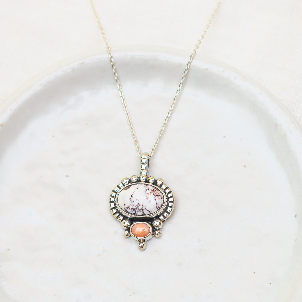 Dawn Necklace ◇ Wild Horse Magnesite + Pink Opal