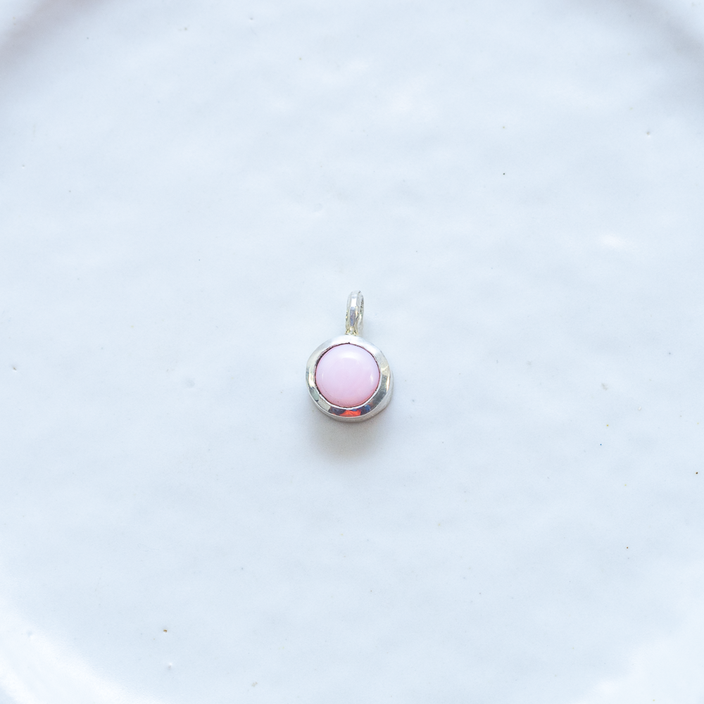 Single Stone Charm ◇ Pink Opal ◇ MADE TO ORDER