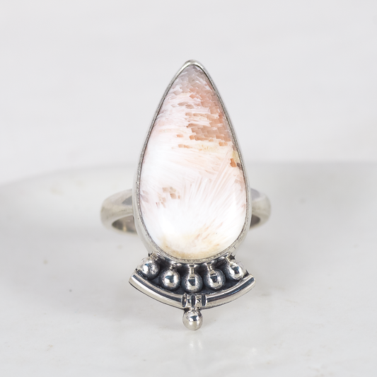 Emergence Ring ◇ Peach Scolecite ◇ Size 10