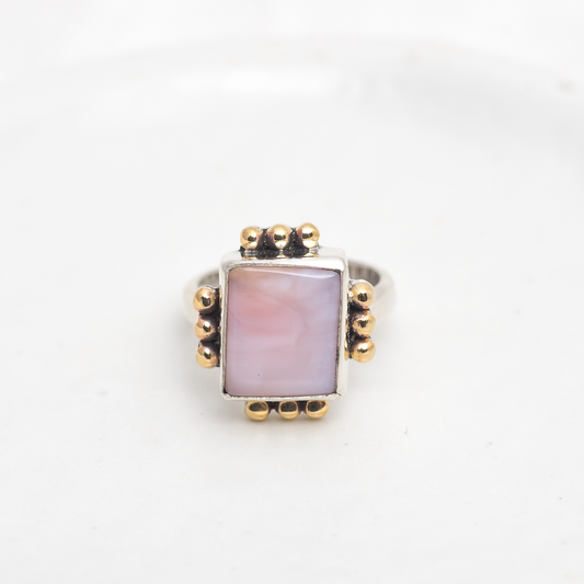 Compass Ring (A) ◇ Pink Opal ◇ Size 6