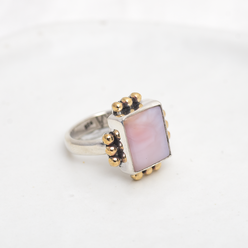 Compass Ring (A) ◇ Pink Opal ◇ Size 6