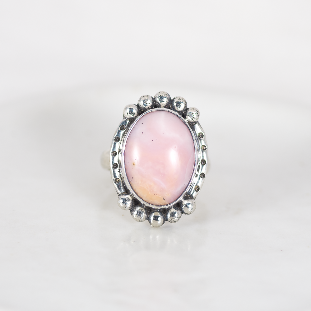 Petite Wanderer Ring (B) ◇ Pink Opal ◇ Size 6.5