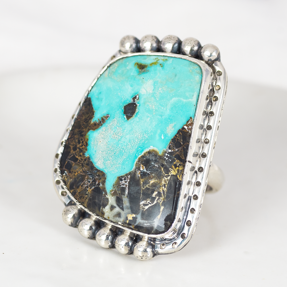 Wanderer Ring (D) ◇ Nevada Turquoise ◇ Size 7.5