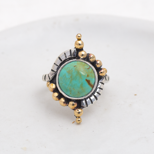 Origin Embrace Ring (C) ◇ Kingman Turquoise ◇ Size 7.5
