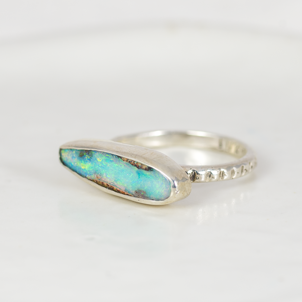 East West Opal Ring ◇ Australian Opal ◇ Size 6.5