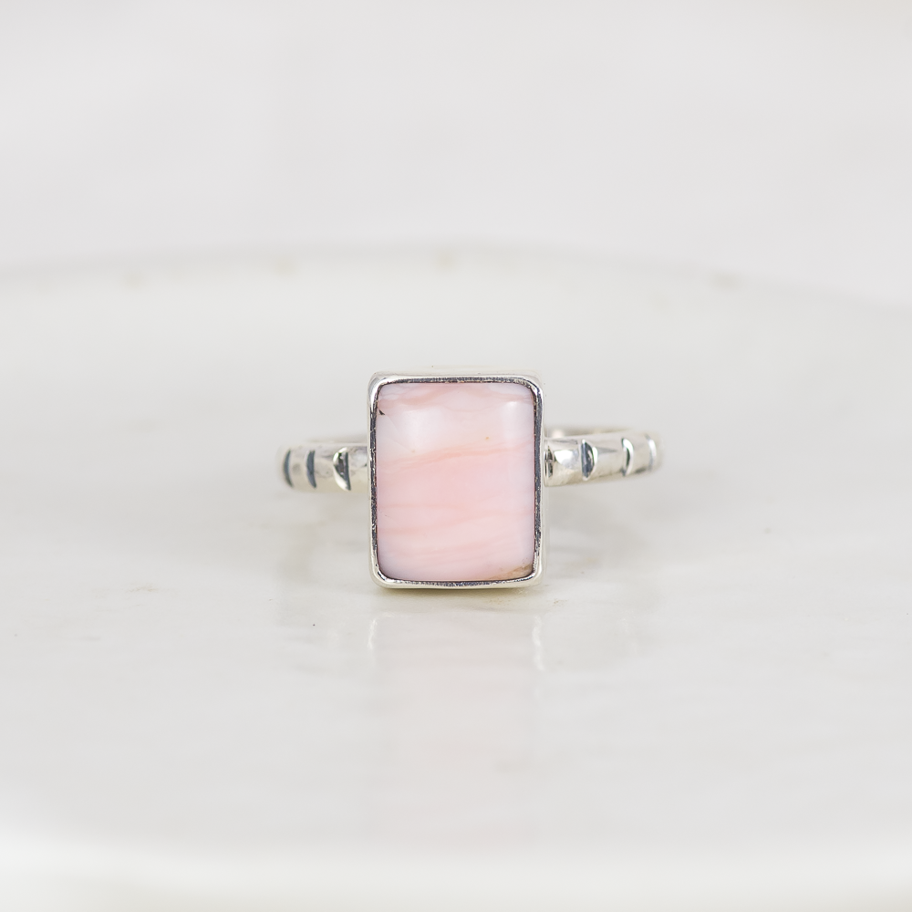 Pink Opal Stacking Ring ◇ Size 6.25