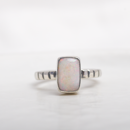 Stone Stacking Ring ◇ Australian Opal ◇ Size 6