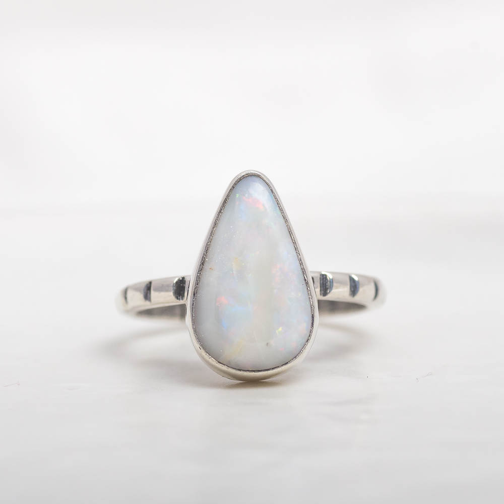Stone Stacking Ring ◇ Australian Opal ◇ Size 6.5
