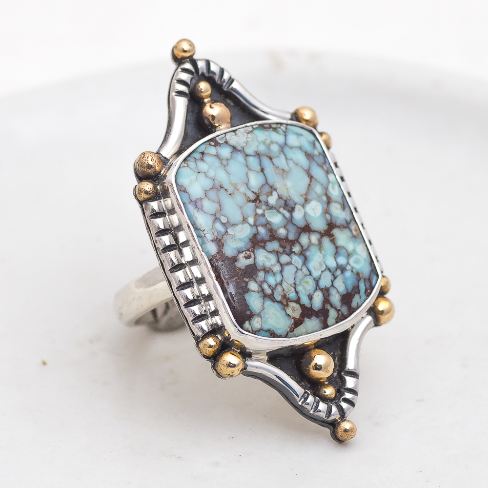 Dunes Ring (A) ◇ Hubei Turquoise ◇ Size 7