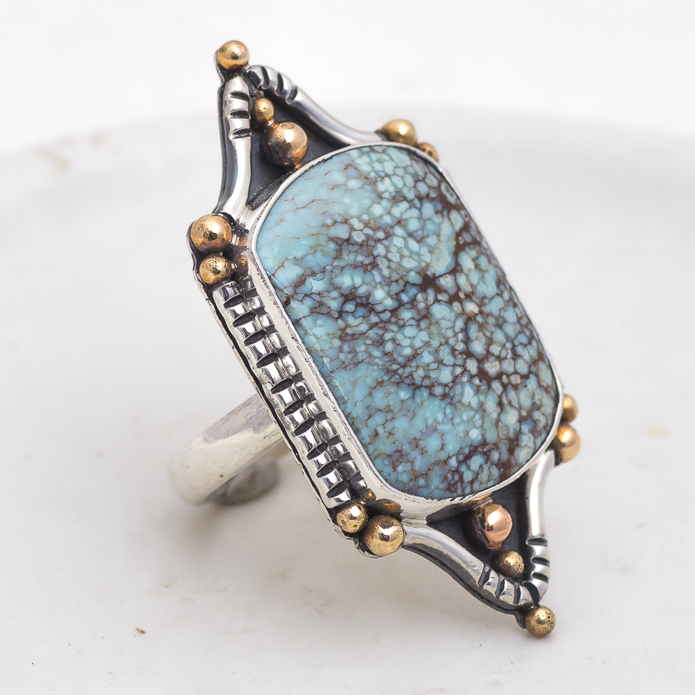 Dunes Ring (B) ◇ Hubei Turquoise ◇ Size 7.5