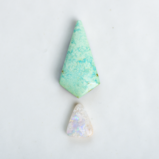 Custom Inner Vision Ring (E) ◇ Hubei Turquoise + Australian Opal ◇ Made in your size.