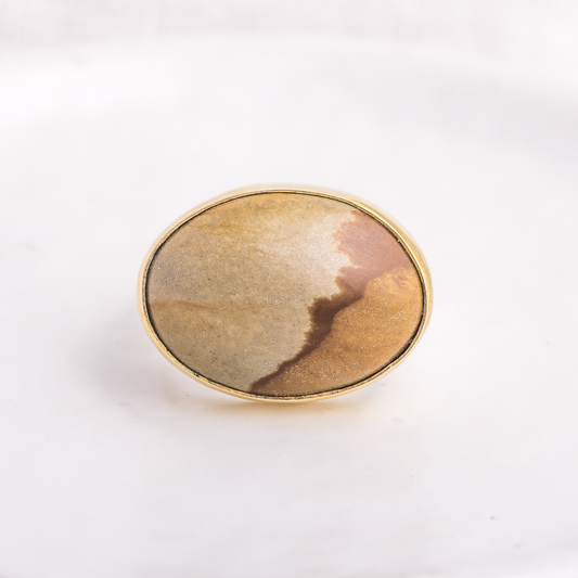 Horizontal Luminous Ring ◇ Cripple Creek Jasper ◇ Size 9