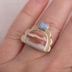 Tidal Ring ◇ Willow Creek Jasper + Australian Opal ◇ Size 8