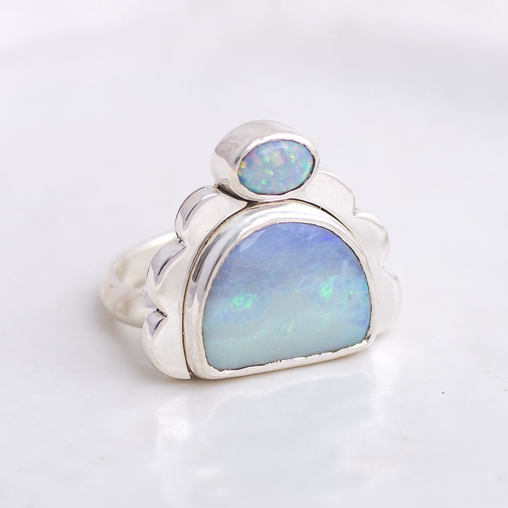 Tidal Ring ◇ Australian Opal ◇ Size 7